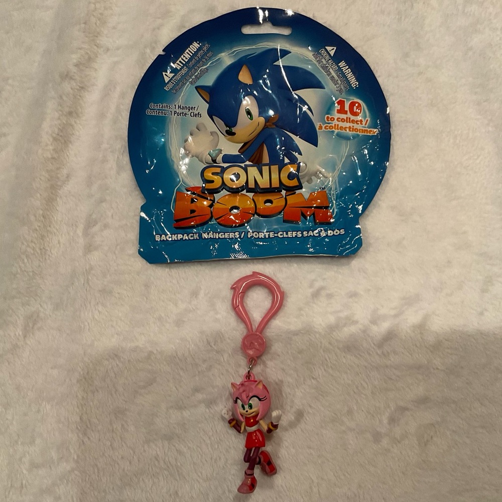 Sonic Boom Amy Rose Backpack Hanger Clip On Figure With Packaging
